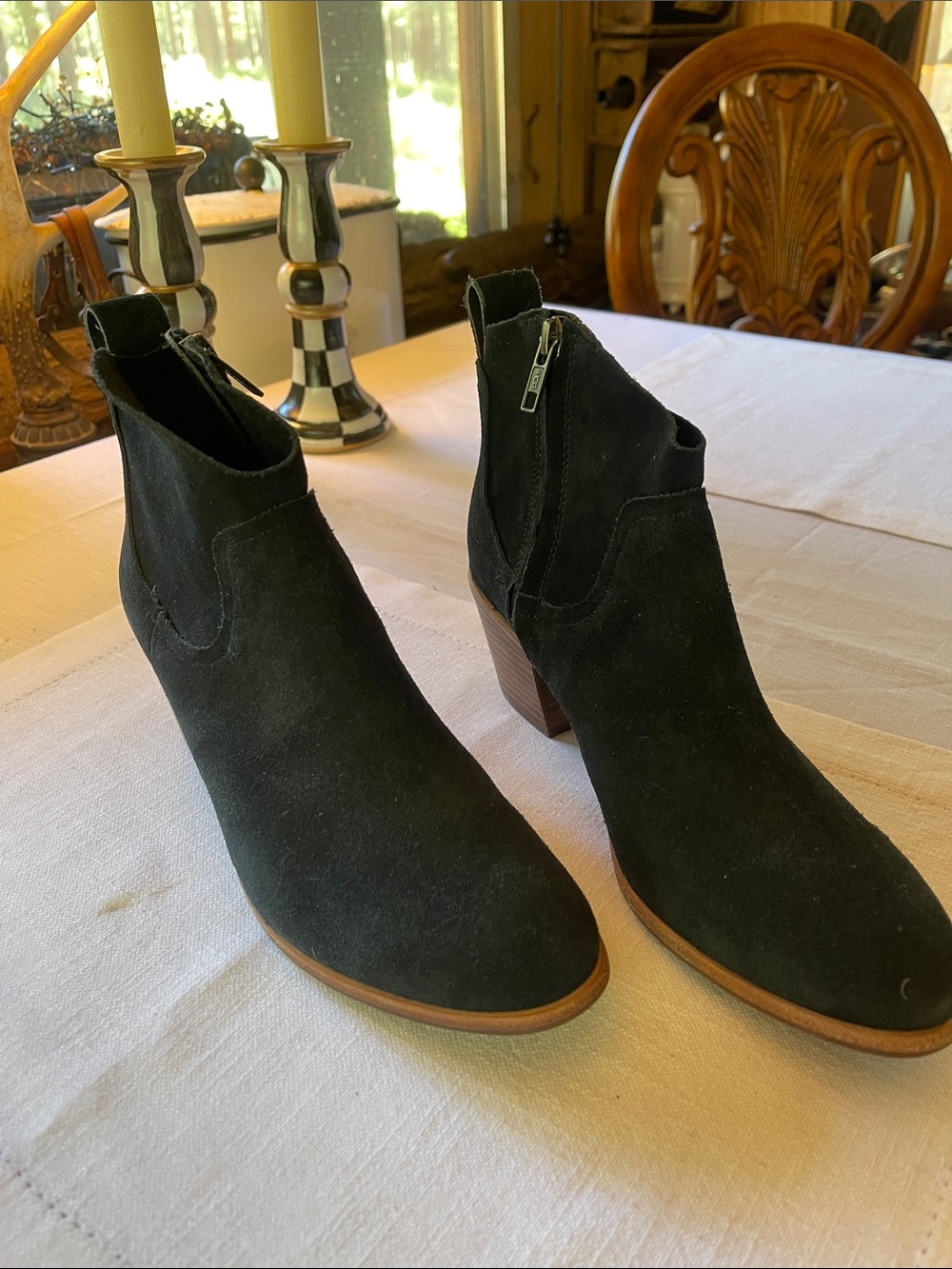 UGG black suede ankle boots